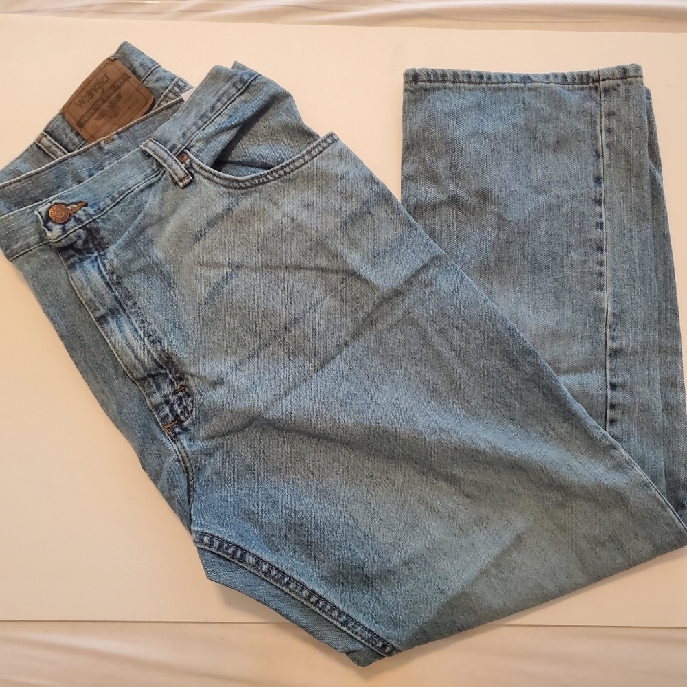 Wrangler Men Blue Work Jeans Relaxed Fit 42 x 29